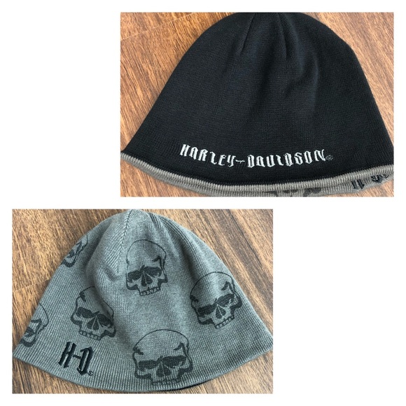Harley-Davidson Other - Harley Davidson Reversible Embroidered Skull Beanie
